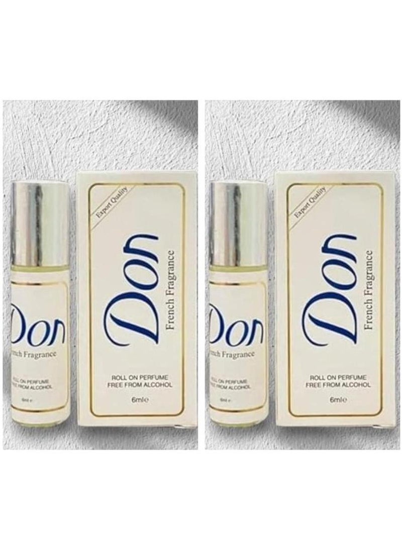 don French Fragrance Roll On Perfume 6ml 2 Pcs
