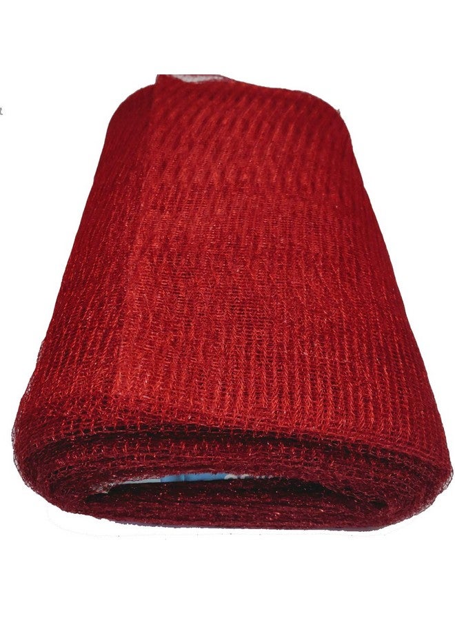 3A Featuretail Flower Mesh Net 10 mtr for Bouquet Decor, Gift Wrapping, Party Hall Decor & Trousseau Gift Packing (Red, 30 inch Width, 10 mtr Length) - Image 1