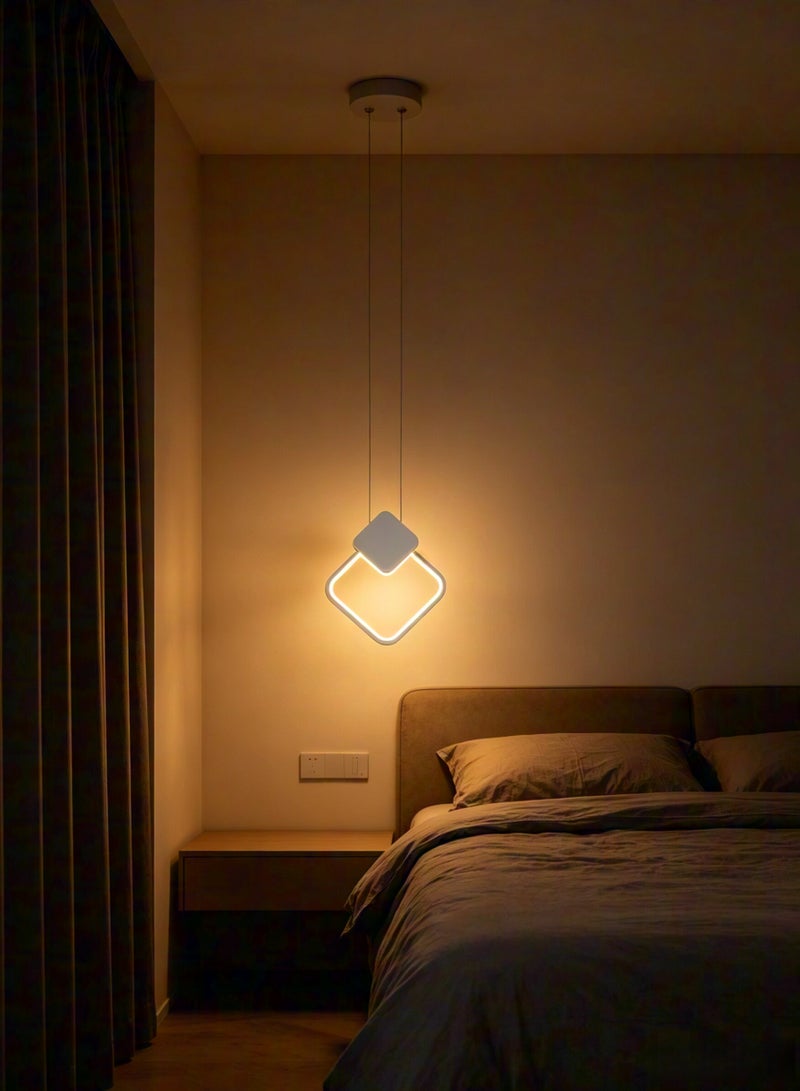 ثريات سقف عصرية، ثريات LED قابلة للتعتيم بثلاثة ألوان، ثريا فاخرة بسيطة، إضاءة سقف بيضاء، مصابيح معلقة فنية لغرفة النوم، غرفة المعيشة، المكتب، المقهى، المكتبة - Image 3