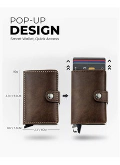 Generic Slim RFID Blocking Card Holder Leather Aluminum Credit & Business Card Holder for Men & Women Aluminum Leather  - Image 2