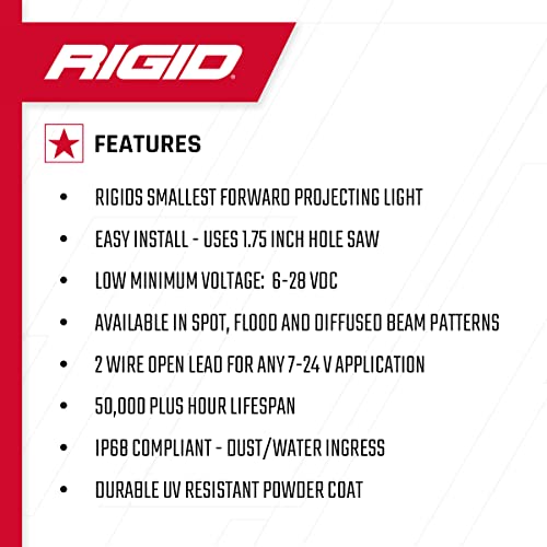 RIGID INDUSTRIES Ignite Backup Kit Black Flood Flush Mount: Mounting Accessories For Offroad Use - Image 4