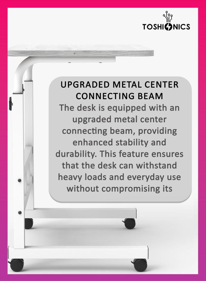 Toshionics Laptop Table Desk Portable Multi-Purpose Computer Table with Sturdy Metal Frame Height Adjustable Overbed, Sofa, Coffee, Study, Workstation & Bedside Table for Home & Office - Image 3