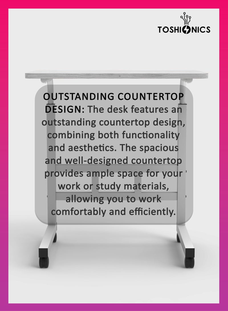 Toshionics Laptop Table Desk Portable Multi-Purpose Computer Table with Sturdy Metal Frame Height Adjustable Overbed, Sofa, Coffee, Study, Workstation & Bedside Table for Home & Office - Image 4