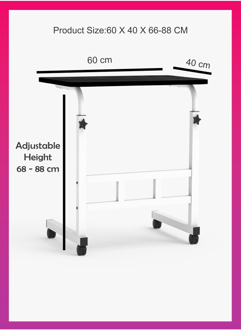 Toshionics - Upgraded Adjustable Laptop Desk – Sturdy Metal Base, Portable & Multi-Purpose Computer Table | Height Adjustable, Movable Overbed, Sofa, Coffee, Study, Workstation & Bedside Table for Home & Office - Image 1