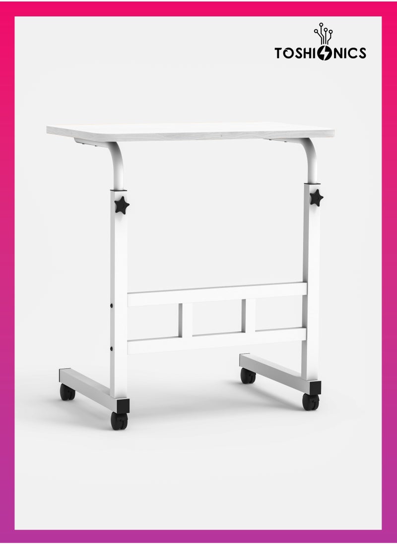 Toshionics - Upgraded Adjustable Laptop Desk – Sturdy Metal Base, Portable & Multi-Purpose Computer Table | Height Adjustable, Movable Overbed, Sofa, Coffee, Study, Workstation & Bedside Table for Home & Office - Image 1