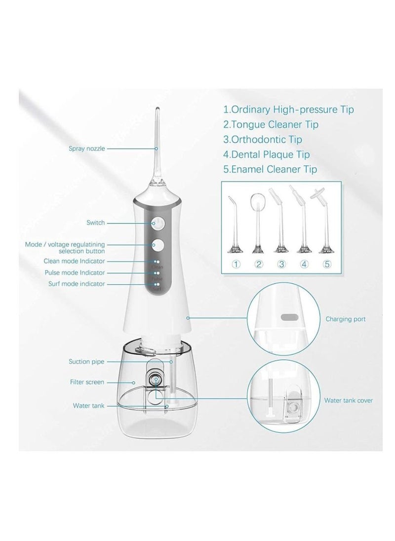 Portable Dental Water Flosser White