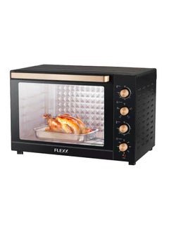Flexy FLEXY 60L 1900W Electric Oven, 4-Stage Heating, 120-Min Timer, Rotisserie, Convection, Inner Lamp, Stainless Steel Elements, Temp 70-250°C, Black Body, Baking Trays, Wire Rack, BS Plug, 2-Year Warranty  - Image 1