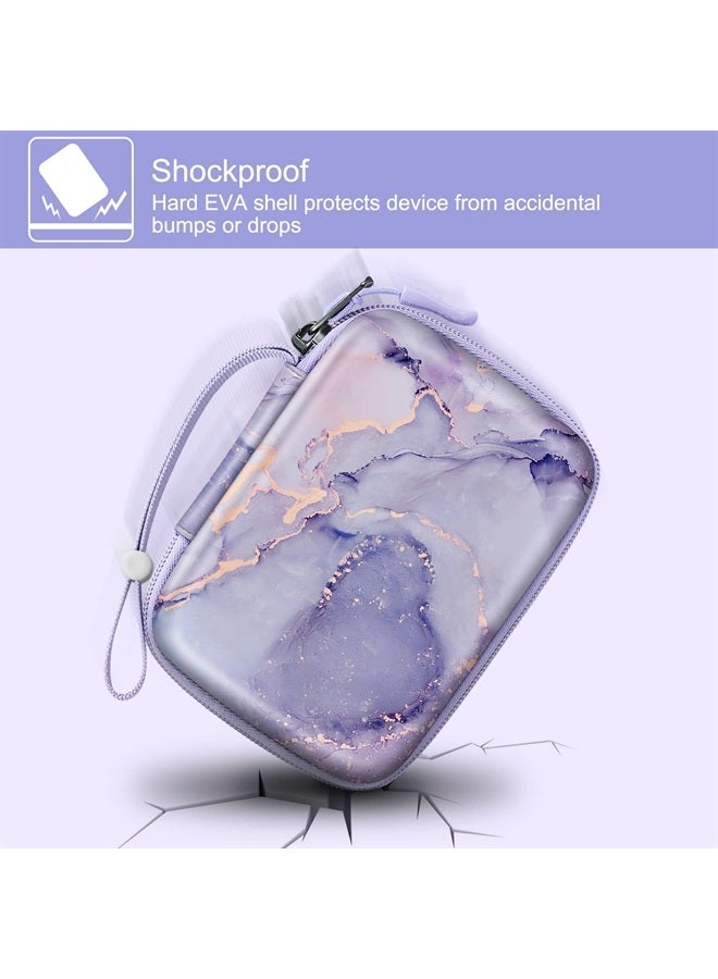 Kids Camera Case Compatible with Seckton/GKTZ/WOWGO/OMZER/Suncity/Agoigo/Ourlife/Rindol/Unicorn Toys Digital Camera & Video Camera, Hard Carrying Bag with Inner Pocket, Lilac Marble