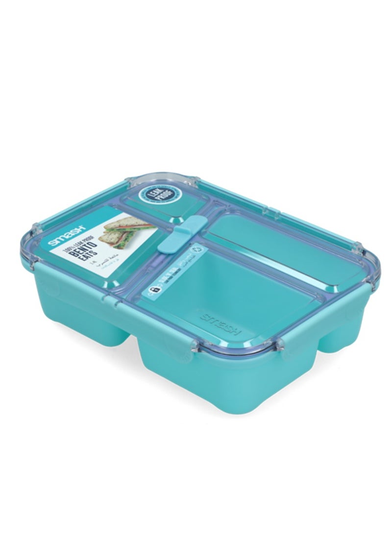 smash Bento Eats Lunch Box Teal and Purple 1.4 Liter - Image 2