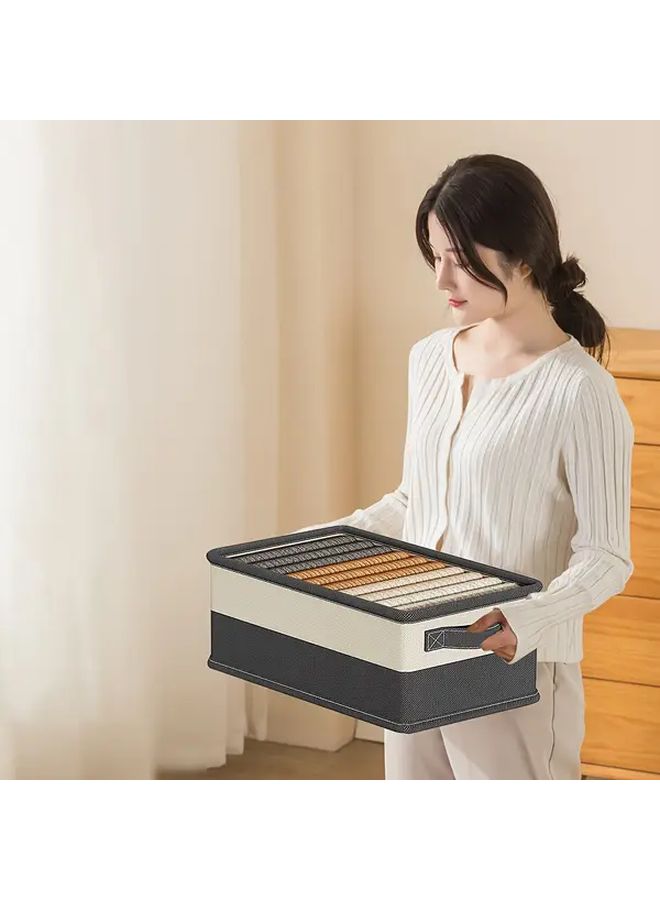 Travel Luggage Folding Storage Basket Non Woven Fabric Organizer Clothes Bag Drawer Trousers Underwear Socks Bras Wardrobe Layered Isolation Box Home Moving Laundry Sorting Space Saving Solution Sized S - Image 1