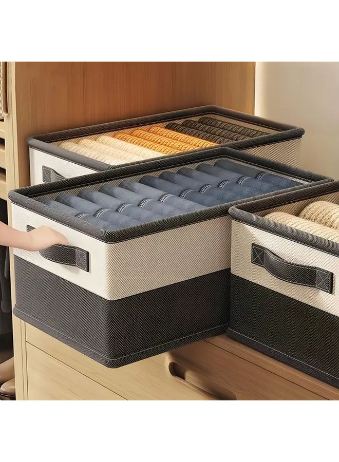 Travel Luggage Folding Storage Basket Non Woven Fabric Organizer Clothes Bag Drawer Trousers Underwear Socks Bras Wardrobe Layered Isolation Box Home Moving Laundry Sorting Space Saving Solution Sized S - Image 4