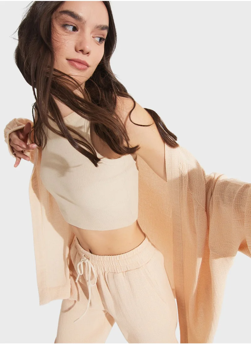 جون Puff Sleeves Kimono