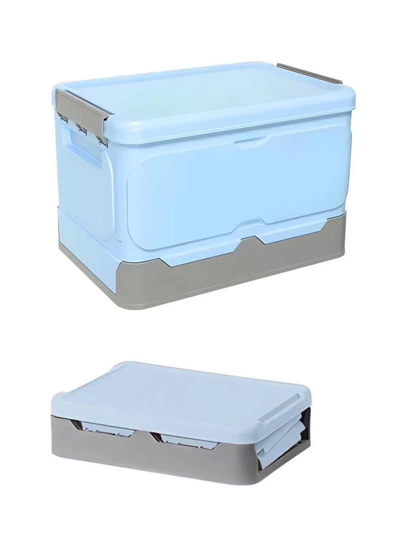 Alissa Plastic Storage Cabinet Drawer Storage Dresser Organizer Large Folding Clothes Organizer Box Stackable Toys Container with Lid for Kitchen Bathroom Storage Bins Blue-Middle  - Image 1