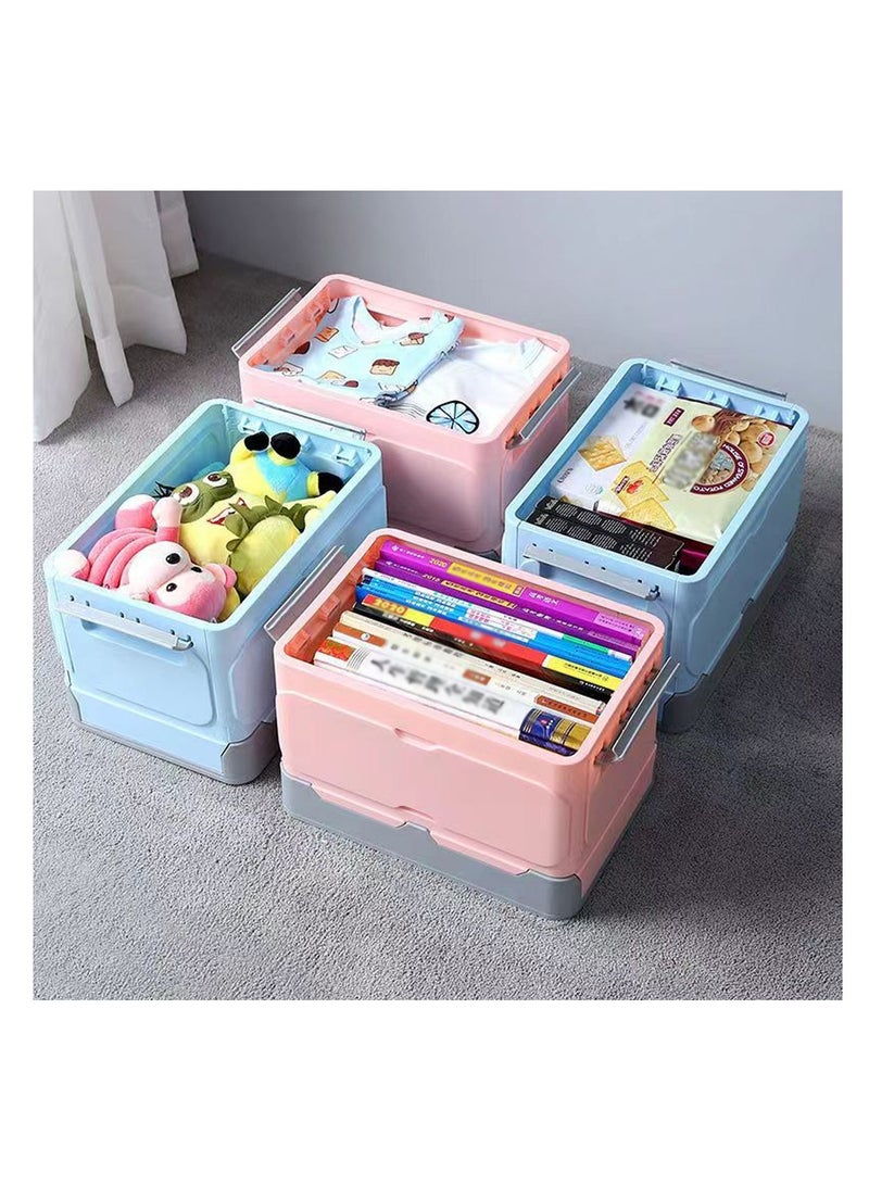 Alissa Plastic Storage Cabinet Drawer Storage Dresser Organizer Large Folding Clothes Organizer Box Stackable Toys Container with Lid for Kitchen Bathroom Storage Bins Blue-Middle  - Image 5