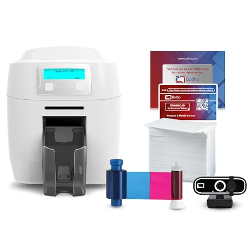 Bodno Magicard 300 Dual Sided ID Card Printer & Complete Supplies Package ID Software - Silver Edition - Image 1