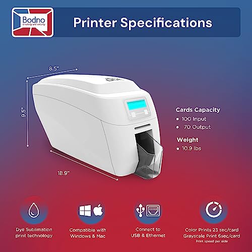 Bodno Magicard 300 Dual Sided ID Card Printer & Complete Supplies Package ID Software - Silver Edition - Image 5