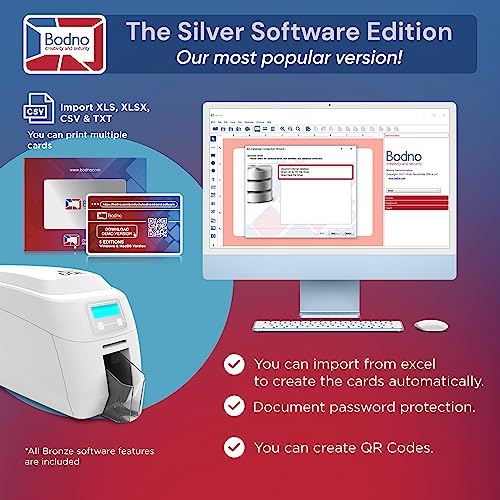 Bodno Magicard 300 Dual Sided ID Card Printer & Complete Supplies Package ID Software - Silver Edition - Image 4