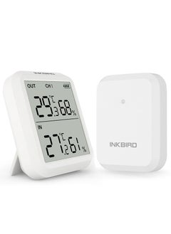 إنك بيرد INKBIRD ITH-20R مقياس حرارة ورطوبة رقمي للداخل والخارج مع مستقبل لاسلكي ومرسل فردي - شاشة عرض دقيقة لدرجة الحرارة والرطوبة (مستقبل واحد ومرسل واحد)  - Image 1