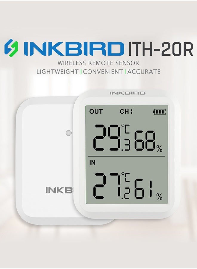 INKBIRD INKBIRD ITH-20R Digital Thermometer Hygrometer Indoors Outdoors Wireless Receiver Thermometer Humidity Gauge with Accurate Temperature Humidity Display Monitor ONE Receiver ONE Transmitter  - Image 4
