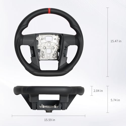 JIANGGAI D-shaped Perforated Leather Grip Steering Wheel, Full Leather Steering Wheel With Trim Fit For Ford F150 Raptor 2009-2014 - Image 2
