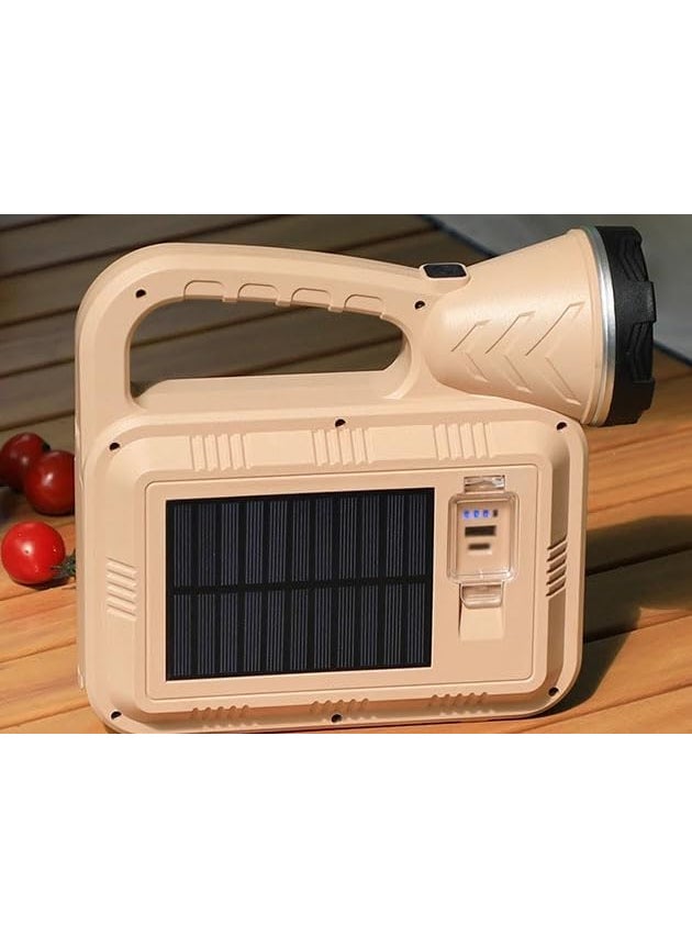 BLURISM BLURISM Multifunctional Solar Portable Light USB Rechargeable LED Flashligh FloodlightSpotlight Handheld Torch for Home Outdoor Camping Fishing Hiking Nightwalk Battery Capacity 2400mAh  - Image 2