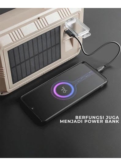 BLURISM BLURISM Multifunctional Solar Portable Light USB Rechargeable LED Flashligh FloodlightSpotlight Handheld Torch for Home Outdoor Camping Fishing Hiking Nightwalk Battery Capacity 2400mAh  - Image 5