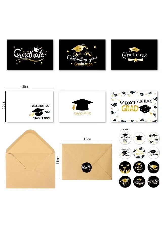 6 Pcs Graduation Card Set, Graduation Gifts with Matching Envelopes Sealing Stickers, Congratulations Card Good Luck Cards Funny Graduations Cards Graduations Gifts - Image 2