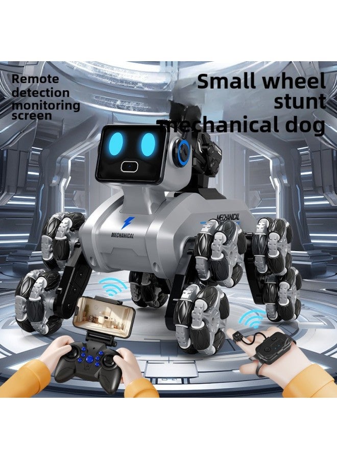 Children's Remote Control Car Electric Intelligent Robot Dog Toy Children's Car Eight Wheel Gesture Three Induction Boy Robot-Colour:Upgraded Single Control  Eight-wheel Stunt Robot Dog-Specificatio - Image 1