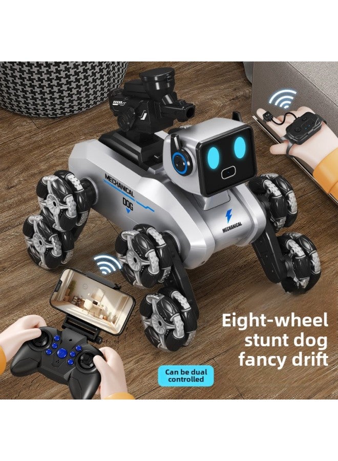Children's Remote Control Car Electric Intelligent Robot Dog Toy Children's Car Eight Wheel Gesture Three Induction Boy Robot-Colour:Upgraded Single Control  Eight-wheel Stunt Robot Dog-Specificatio - Image 2