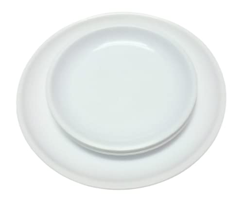 Coolkart Dinner Plate Set6 Full Plate Set with 6 Half Plate Set for Indoor Outdoor Use Set of 12 White - Image 4