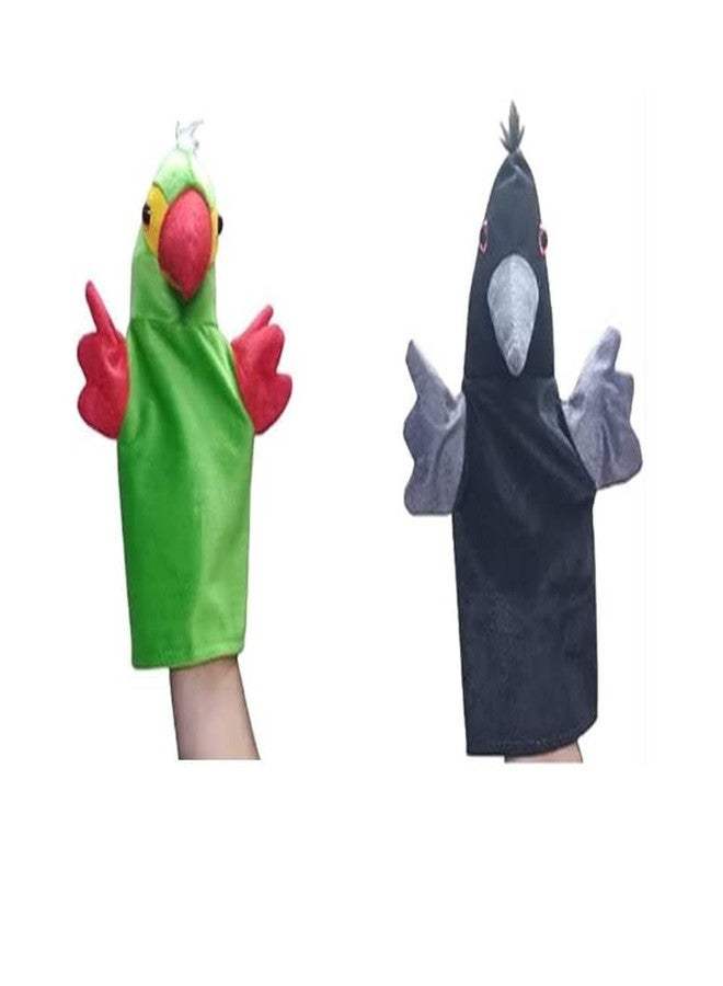 VARUSH Wild Domestic Animals & Birds Storytelling Hand Puppets Rabbit & Tortoise | Hand Puppet for Babies | Hand Puppets for Kid's Learning Playing/Gift for Kids | Puppet Toy (Crow&Parrot) - Image 1