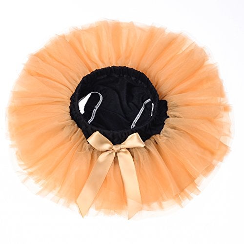 elamccor Baby Girls'Tutu Skirt with Shorts Newborn Toddler Tulle Skorts 0-24 Months Champagne - Image 2
