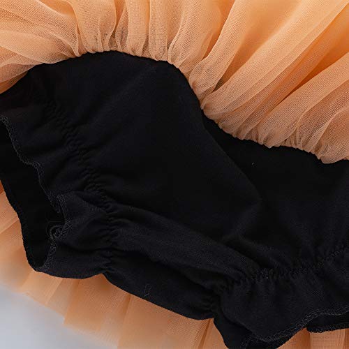 elamccor Baby Girls'Tutu Skirt with Shorts Newborn Toddler Tulle Skorts 0-24 Months Champagne - Image 4