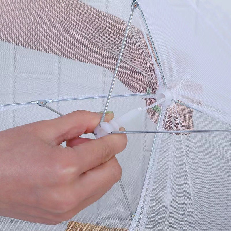 White Foldable Dish Cover Large Fly-Proof Mesh Cover Kitchen Outdoor Food Cover Dust-Proof Dish Cover - Image 4
