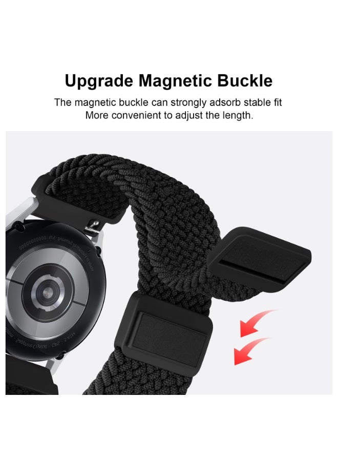 ChicVibe Nylon Straps for Samsung Galaxy Watch 7/6/5/4 Band 40/44mm, Galaxy Watch 6 Classic Bands 43mm 47mm, 20mm Elastic Adjustable Stretchy Braided Bands for for Samsung Watch 7/6/5/4 - Image 3