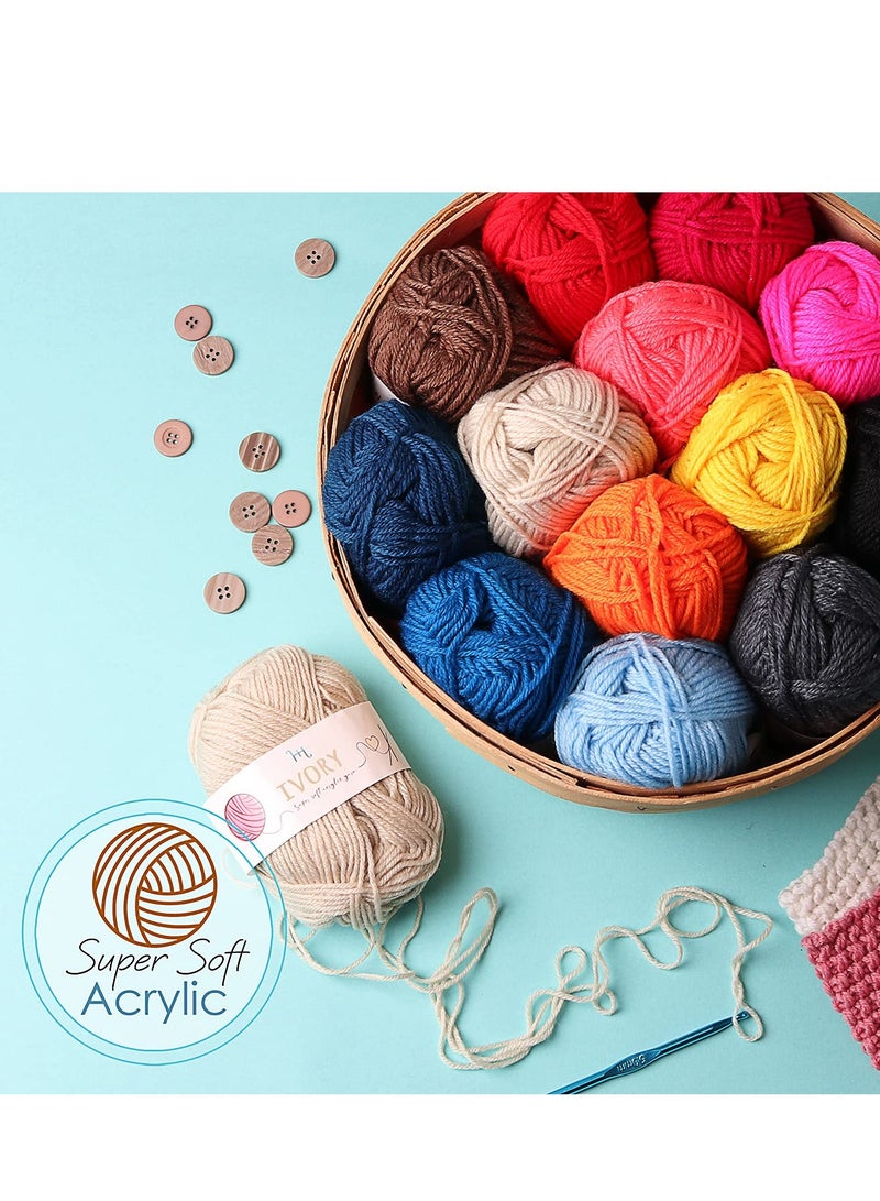 KASTWAVE 73 Piece Crochet Kit with Crochet Hooks Yarn Set, Premium Bundle Includes Yarn Balls Needles Accessories Kit Canvas Tote Bag and Lot More Starter Pack for Kids Adults Beginner Professionals - Image 5