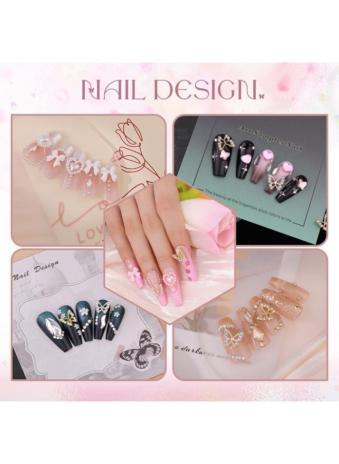 BELLEBOOST 3D Nail Charms And Gems Set 7, 20Pcs Chunky Butterfly Charms + 75Pcs Coquette Nail Bows And Hearts + 3D Flowers For Nails With Rhinestones, Pearls, Diamonds And Picker Tools For Y2K Nail Decor  - Image 4