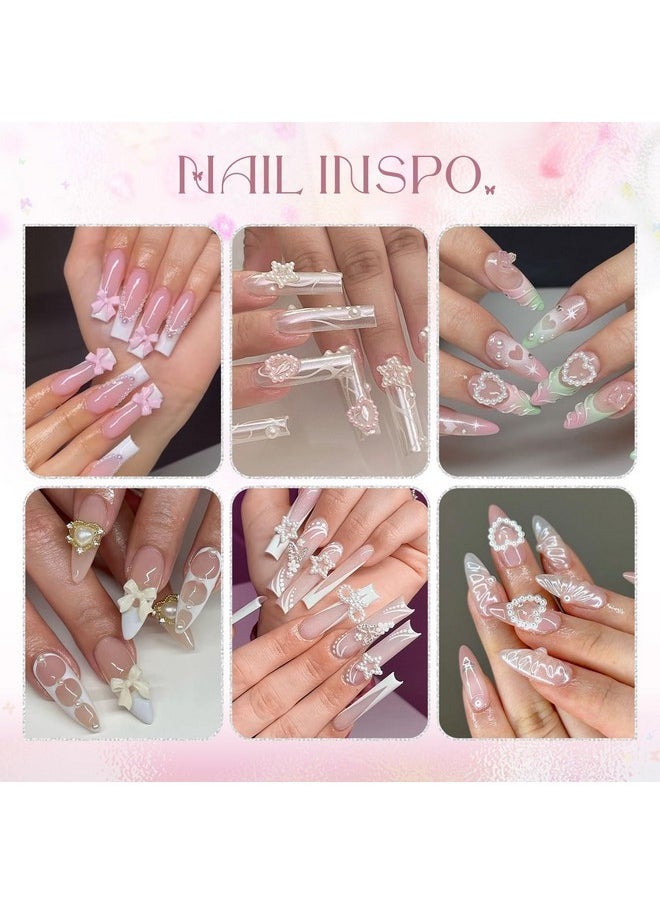 BELLEBOOST 3D Nail Charms And Gems Set 7, 20Pcs Chunky Butterfly Charms + 75Pcs Coquette Nail Bows And Hearts + 3D Flowers For Nails With Rhinestones, Pearls, Diamonds And Picker Tools For Y2K Nail Decor  - Image 5