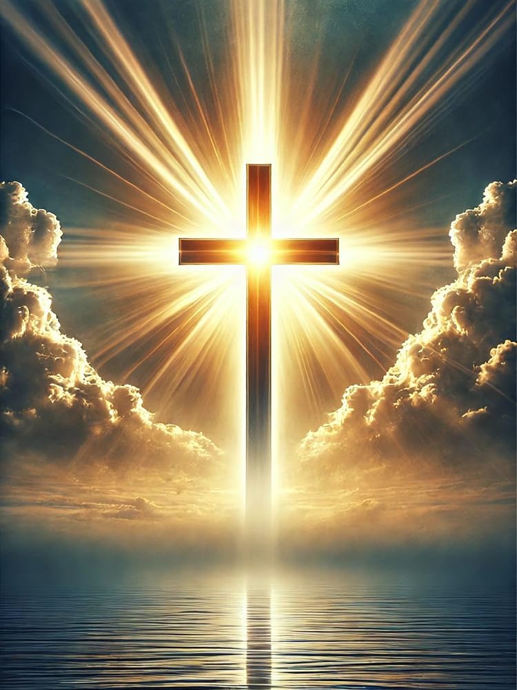 TOPMCYSG Jesus Cross Diamond Art Kits for Adults,Round 5D Diamond Painting Kits for Beginners,DIY Full Drill Diamond Dots Paintings Picture Christ Religious Gem Art and Crafts Home Wall Decor 12x16 in - Image 1