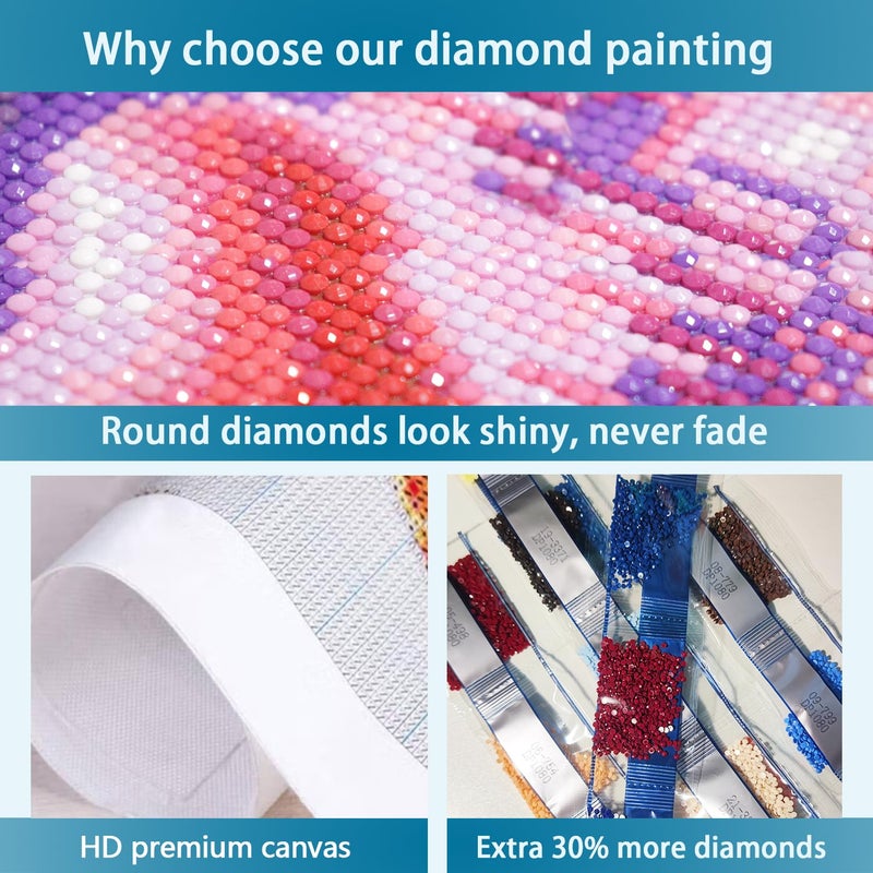 TOPMCYSG Jesus Cross Diamond Art Kits for Adults,Round 5D Diamond Painting Kits for Beginners,DIY Full Drill Diamond Dots Paintings Picture Christ Religious Gem Art and Crafts Home Wall Decor 12x16 in - Image 4