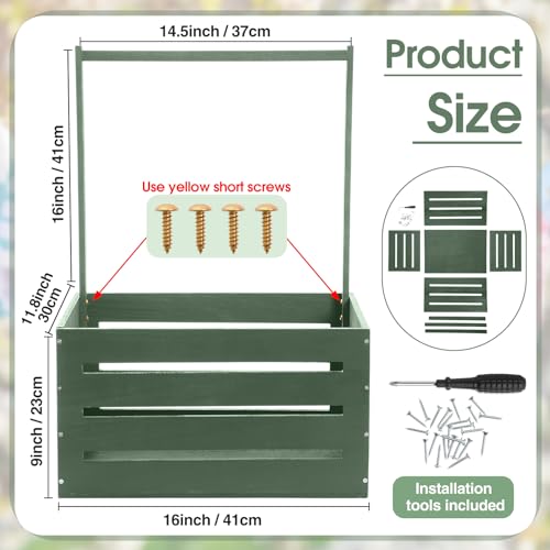 Suzile Wooden Baby Shower Crate Closet Wood Basket for Gifts with Handle Boy Girl Clothes Gender Reveal Storage Box for Newborn New ParentSage Green - Image 3
