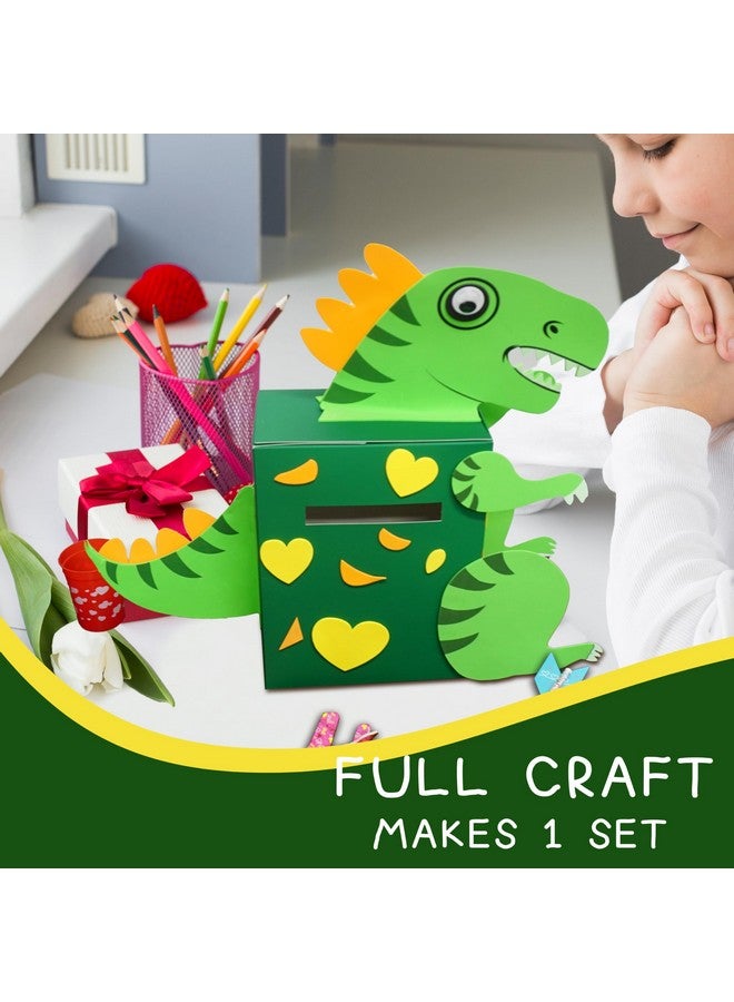 4E's Novelty DIY Dinosaur Valentines Card Box Craft Kit - Makes 1 Valentines Day Crafts for Kids, Valentine Mailbox for Classroom Exchange Party Activity Mail Box Crafts for Kids Girls Boys - Image 4