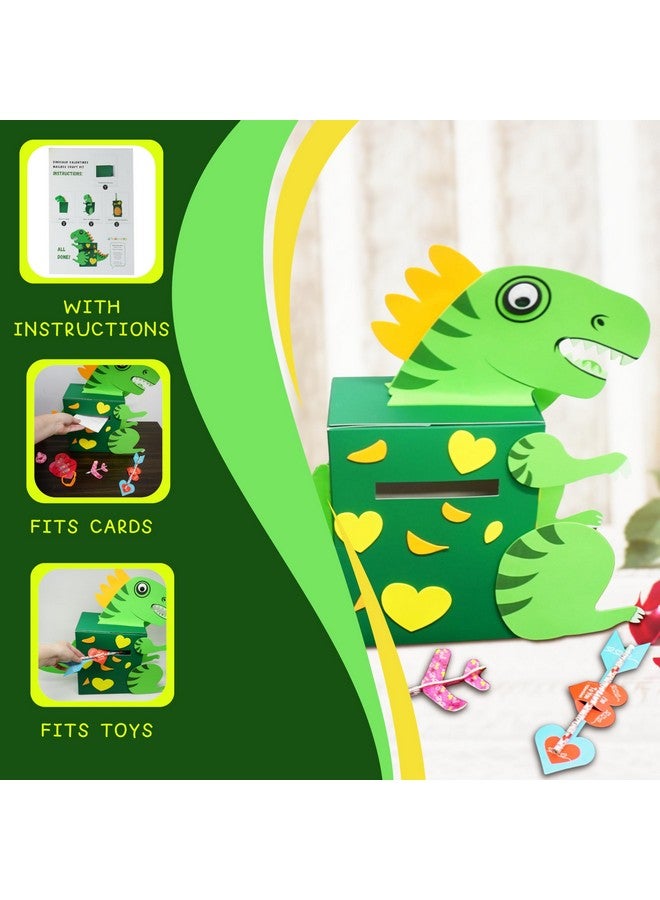 4E's Novelty DIY Dinosaur Valentines Card Box Craft Kit - Makes 1 Valentines Day Crafts for Kids, Valentine Mailbox for Classroom Exchange Party Activity Mail Box Crafts for Kids Girls Boys - Image 5