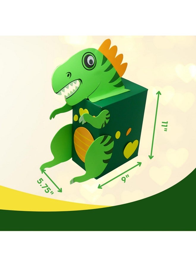 4E's Novelty DIY Dinosaur Valentines Card Box Craft Kit - Makes 1 Valentines Day Crafts for Kids, Valentine Mailbox for Classroom Exchange Party Activity Mail Box Crafts for Kids Girls Boys - Image 3