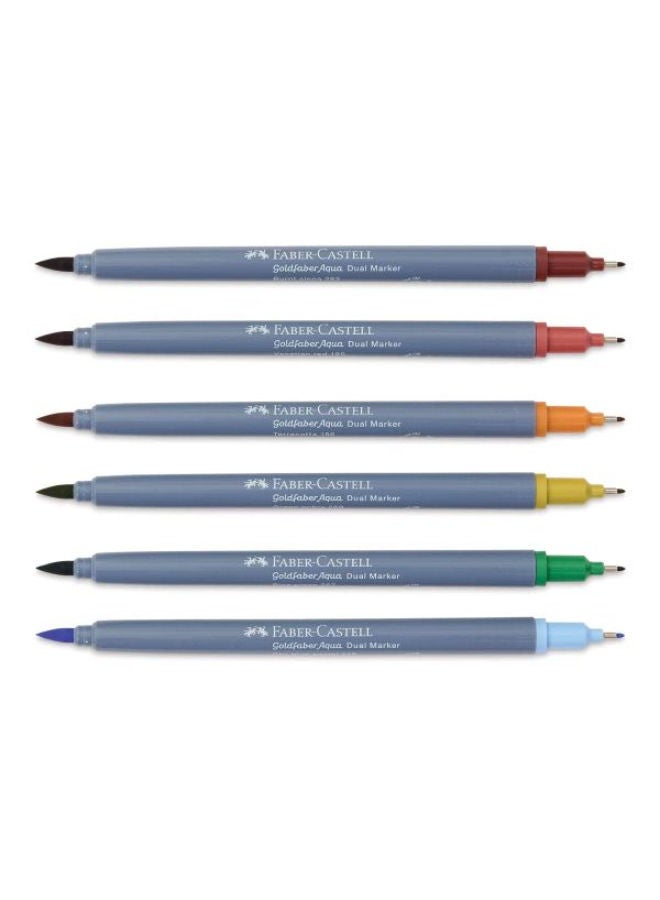 FABER-CASTELL Goldfaber Aqua Dual Marker, Wallet Of 6, Tuscany - Image 2