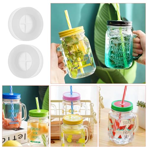 RORPOIR Straw Fixing Holes 20pcs Bamboo and Wood Cover Silicone Stopper Fixing Plugs Ice Coffee Cup Wood Lid Holes Grommet Wooden Lid Straw Plugs Portable - Image 3