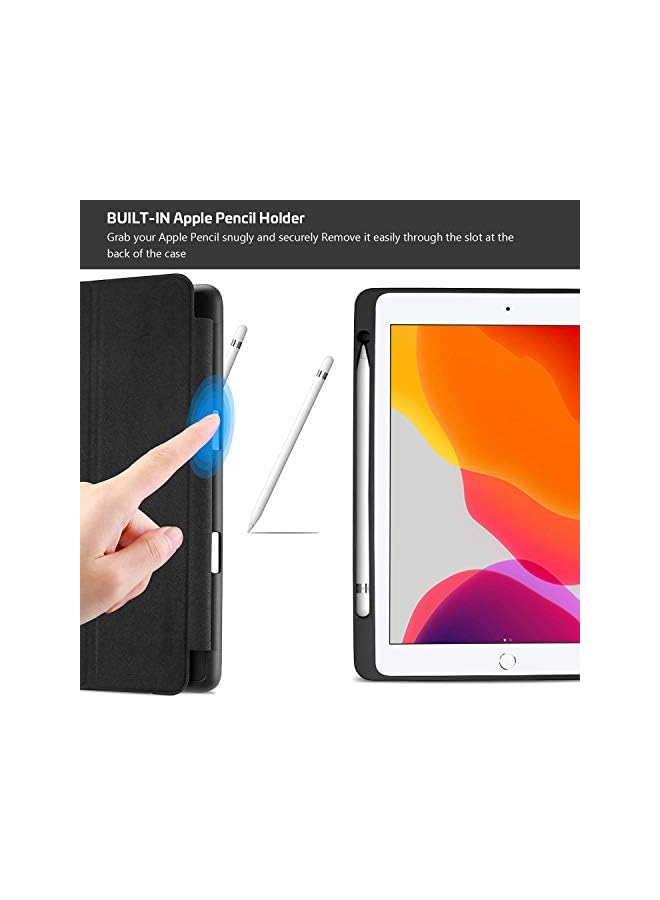 Procases Ipad 10.2 9Th Gen 2021 / 10.2 8Th Gen 2020 / 7Th Generation 2019 With Pencil Holder, Flexible Soft Tpu Back Cover Ultra Slim Lightweight Stand Protective Case For Apple Ipad 9/8/7 -Black - Image 3