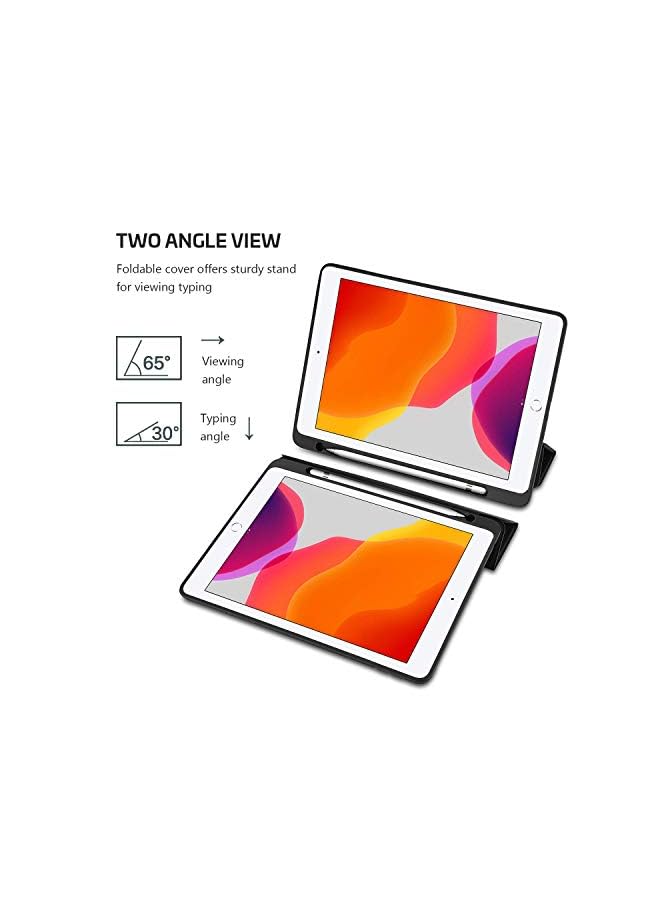 Procases Ipad 10.2 9Th Gen 2021 / 10.2 8Th Gen 2020 / 7Th Generation 2019 With Pencil Holder, Flexible Soft Tpu Back Cover Ultra Slim Lightweight Stand Protective Case For Apple Ipad 9/8/7 -Black - Image 4