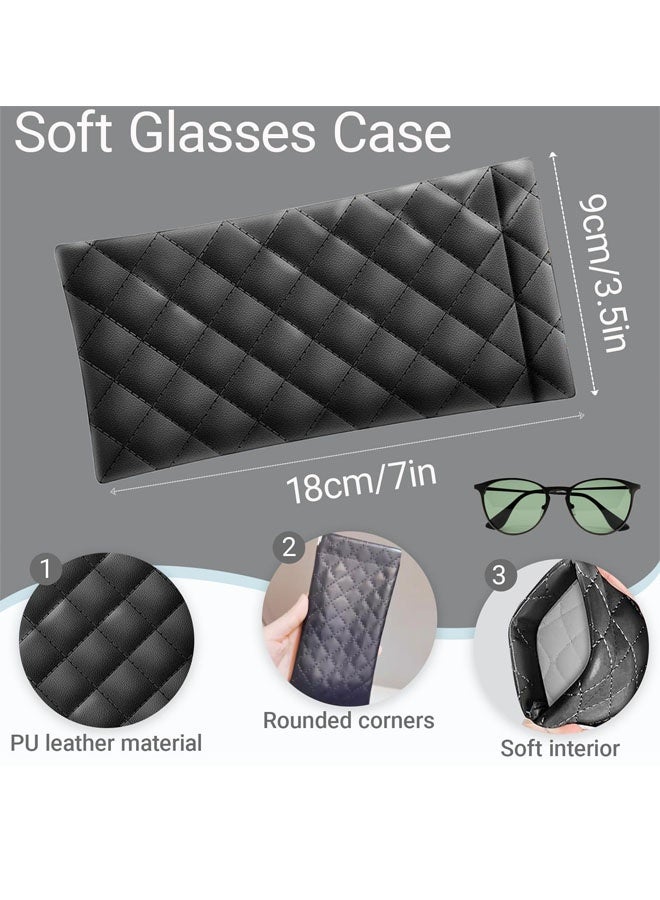 3 Pcs Soft Glass Case for Women and Men, Portable Slim Soft Sunglasses Pouch Squeeze Top to Open Eyeglasses Protective Holder - Image 2