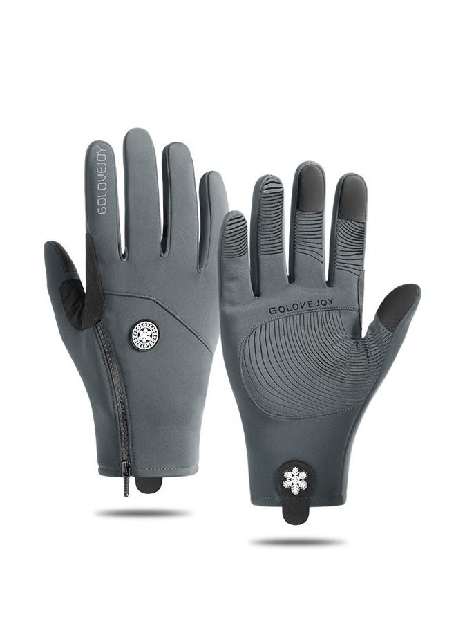 Golovejoy Winter Skiing Men And Women Outdoor Riding Waterproof Non Slip Plush Thickened Warm Gloves